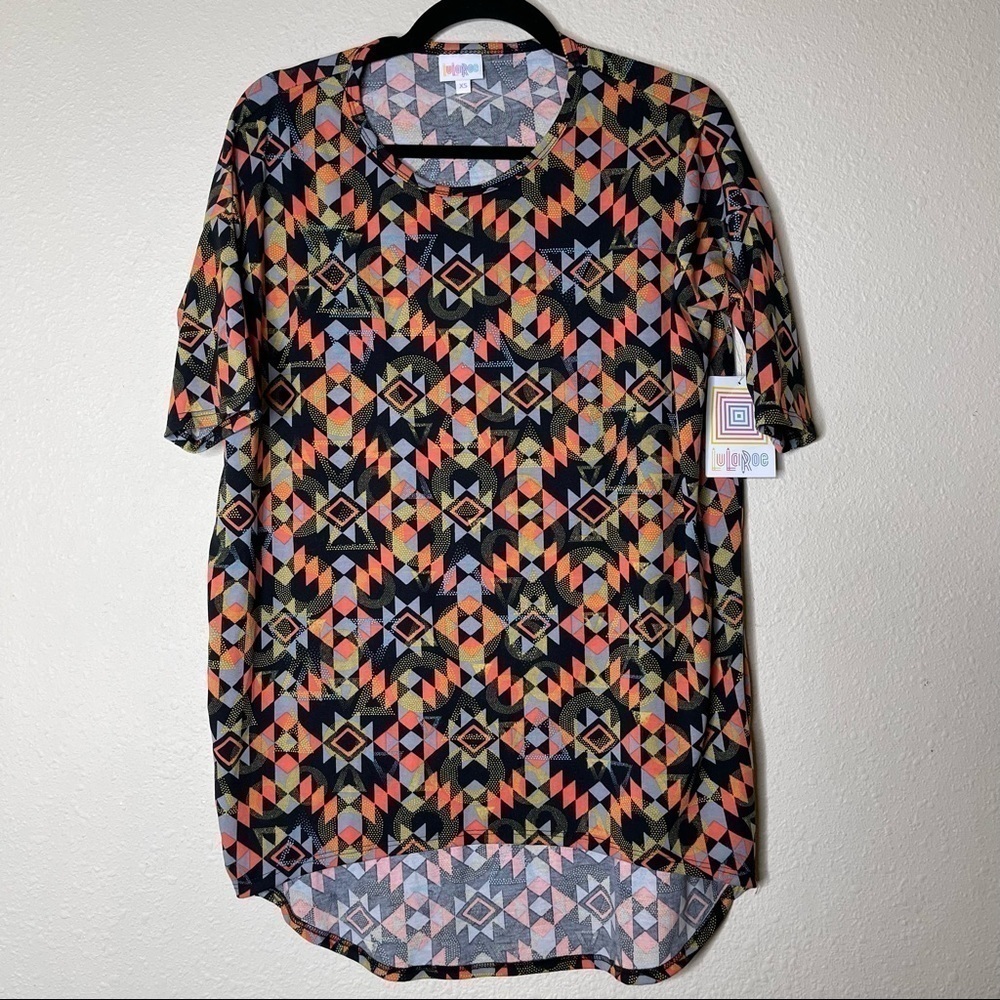 LuLaRoe Geometric Printed Short Sleeve Irma Shirt
